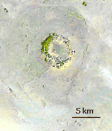 NASA-Landsdat-Photo: Oasis-Impakt-Krater
